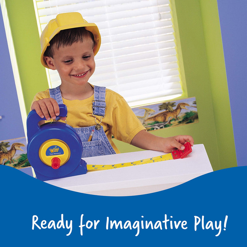 Learning Resources Pretend Play 3" Long Tape Measure - Kids Construction Toys, Preschool Activities, Pretend Play For Toddlers , Height Measurement Counting Tool, Fine Motor Skills, Homeschool Tape Measure, 3 Feet