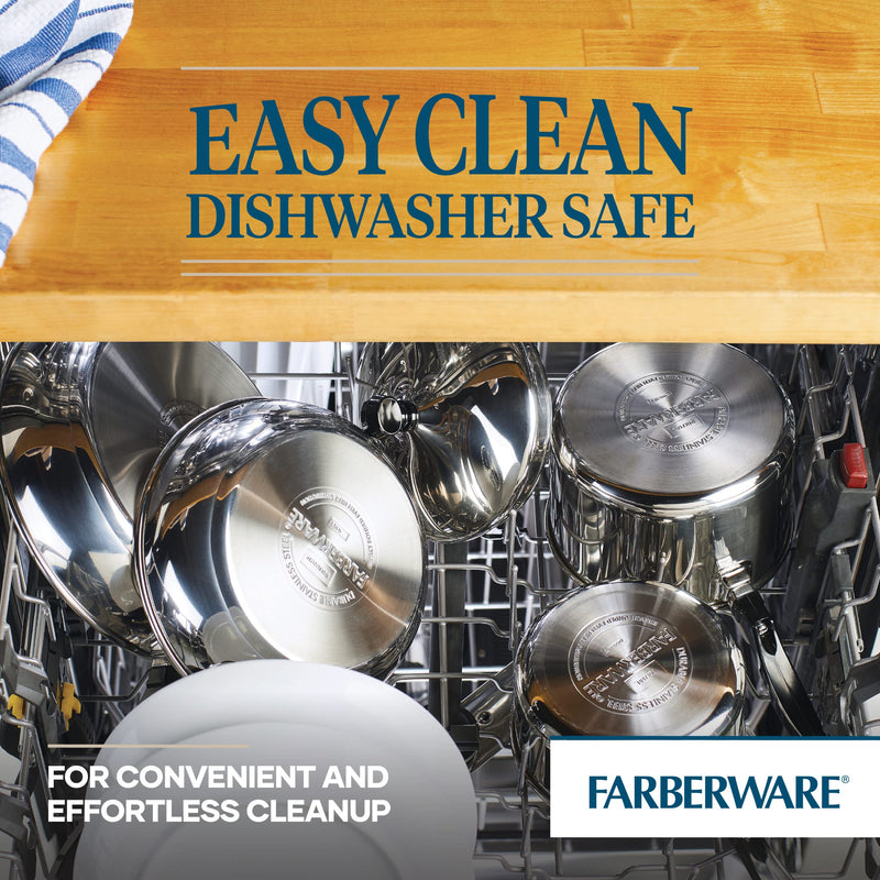 Farberware Classic Series Stainless Steel Sauce Pan with Lid, 1-Quart, Sauce Pans, Silver Saucepan (1 Quart)