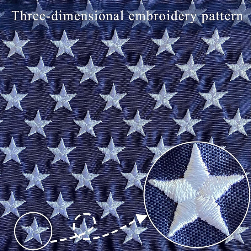 American Flag for Boat Flags marine 12x18 (4 Heavy Duty Clips) with Embroidered Stars American Boat Flag and Brass Grommets US Boats Cabin Flag for Various Boats, Yacht American flag 12x18