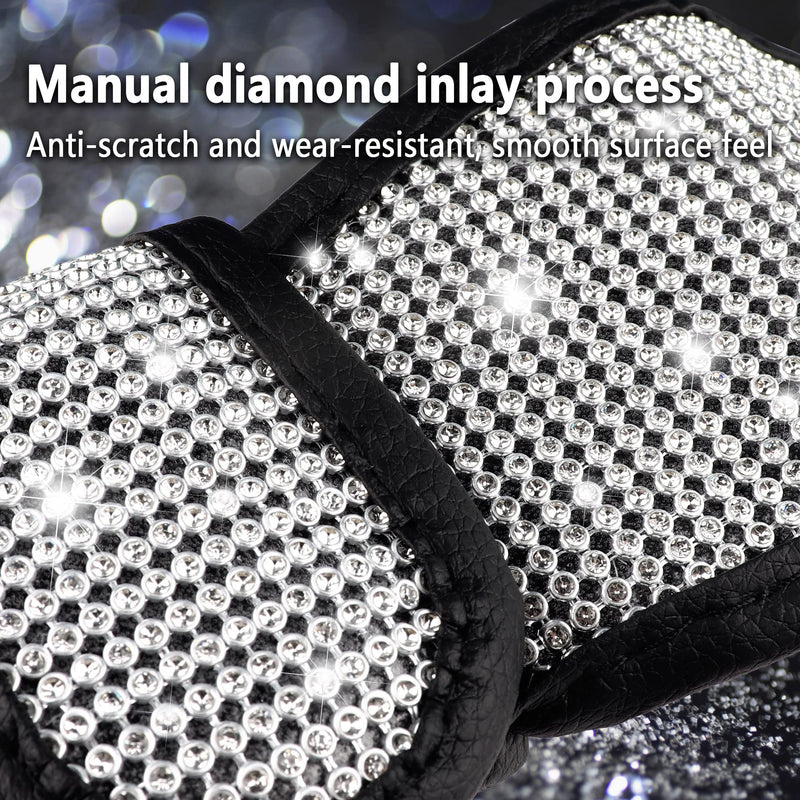 Crystal Auto Gear Shift Cover Bling Car Accessories,Universal Car Knob Gear Stick Protector from Scratching with Rhinestone Covers Car Decor Accessories for Women(Bling-003)