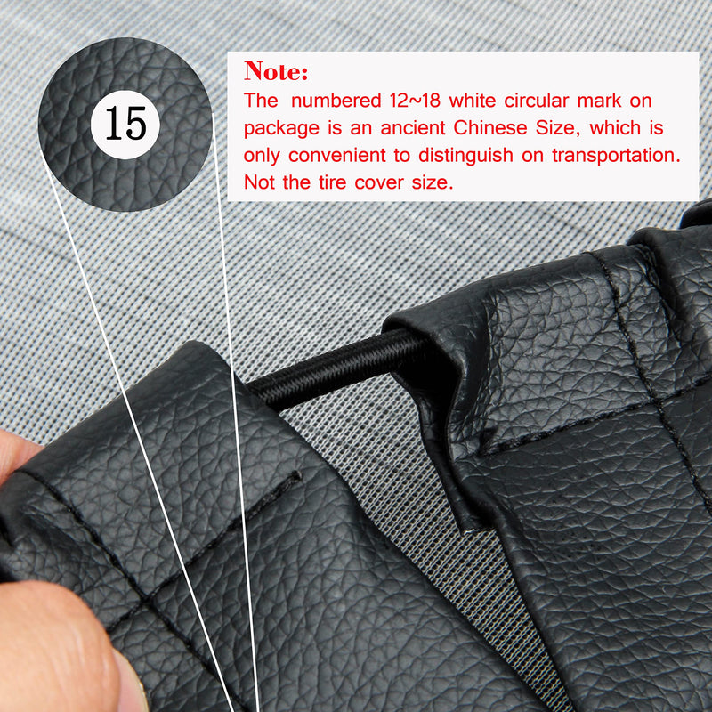 Moonet 27-29 inch Spare Tire Cover Thickening Leather Universal Fit for Jeep, Trailer, RV, SUV, Truck, Tough Tire Wheel Soft Cover (Fits Entire Tire Diameters 27-29 inch) Fits for Tire Diameters 27"-29" Black