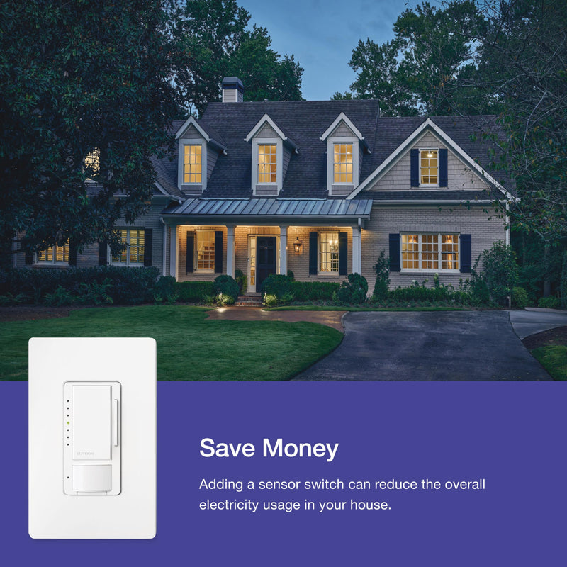 Lutron Maestro Motion Sensor Dimmer Switch for Bathroom, Garage, Laundry Room, and Closet, Occupancy and Vacancy Sensor, Single-Pole/Multi-Location, No Neutral Req, MSCL-OP153M-BR, Brown 1 Pack