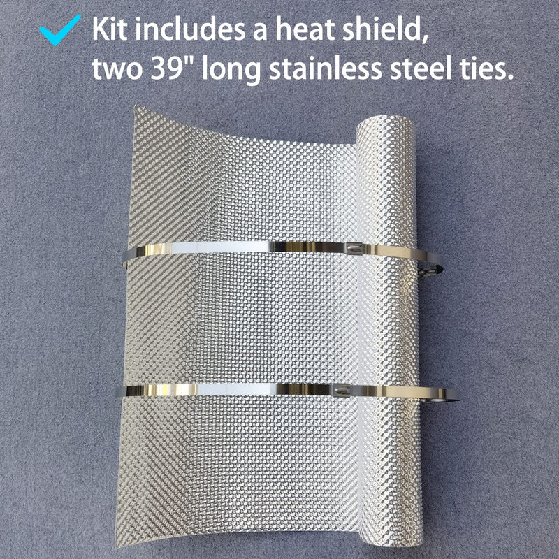Exhaust Heat Shield Automotive Embossed Aluminum Heat Shield Muffler Exhaust Wrap, 15" x 39"