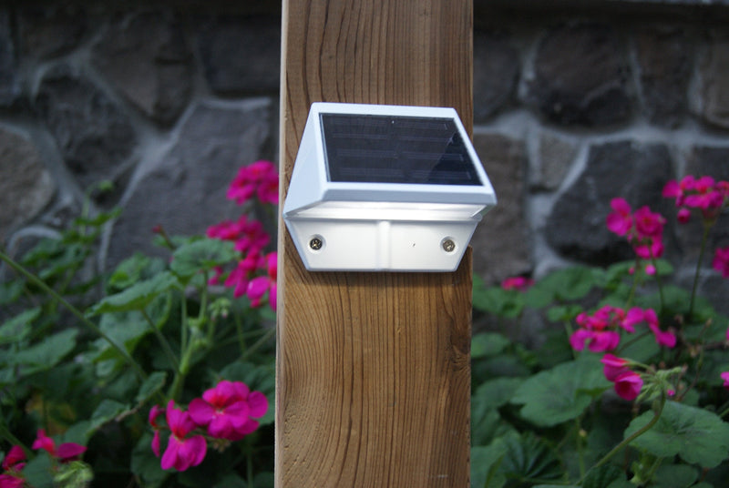Classy Caps Solar Deck & Wall Lights, Model SL179, White - High Performance, Energy Efficient, Weather-Resistant, Durable Cast Aluminum, Outdoor Solar Lights, Durable Design, Easy Installation 3.5 x 2.5 x 3