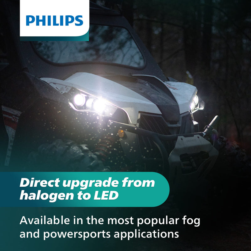 Philips UltinonSport H1 LED Bulb for Fog Light and Powersports Headlights, 2 Pack Clear
