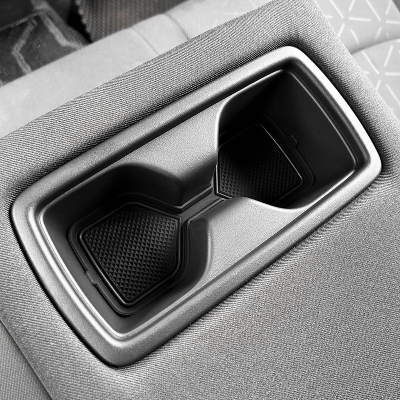 3D Cup Holder Inserts for Toyota RAV4 Accessories 2025 2024 2023 2022 2021 2020 2019 Silicone Cup Coaster Mats Pad Center Console Liner (2Pcs Set, Black Trim)
