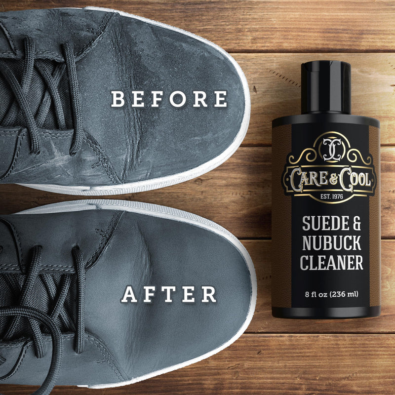 Care & Cool Suede and Nubuck Cleaner Kit (8 oz) Restores Color & Vibrancy to Shoes Clothes, and Furniture (Essential Kit)