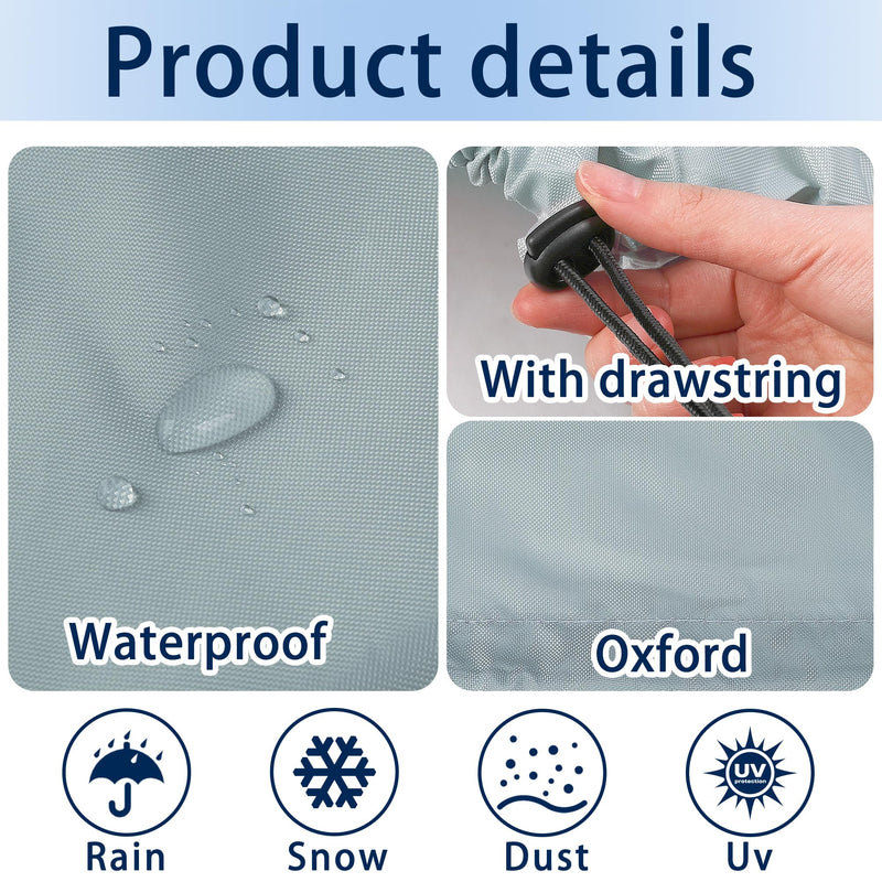RunNico 2PCS RV Air Conditioner Cover, Gray RV Air Conditioner Winter Cover with Drawstring, Dustproof RV Roof Top AC Protection for Outside Travel 2 pcs