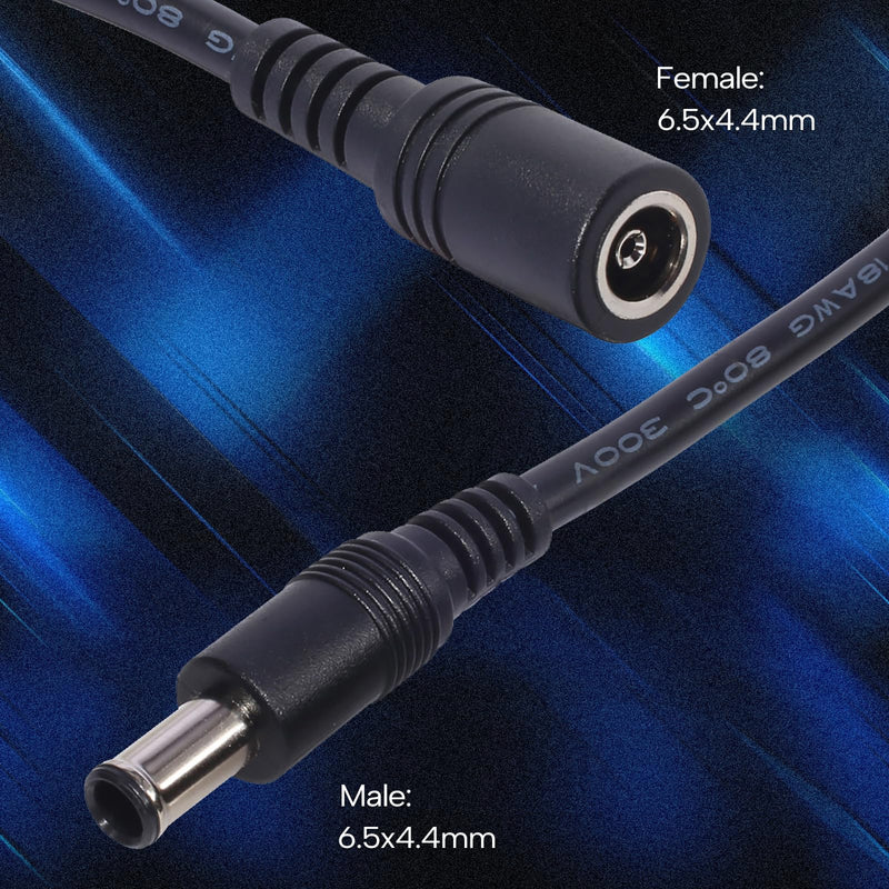 Male to Female Extension Cable 6.5x4.4mm Connector Charging Connection Cable Cord for Computer Display Monitors