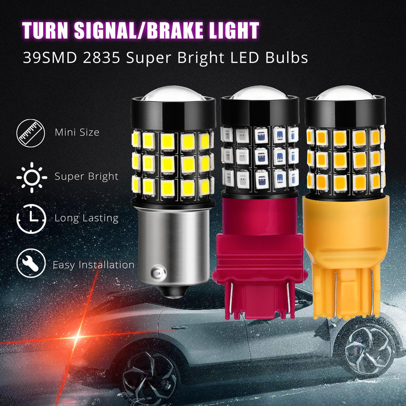 Alla Lighting Newly Upgraded 7440 7443 LED Brake Stop, Tail, Turn Signal Lights Bulbs (Amber Yellow) Amber Yellow