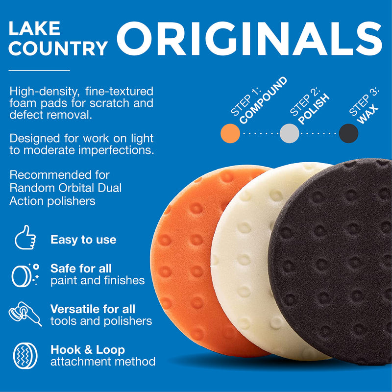3.5" CCS Foam Pad Kit (Set of 3) – Light Cutting, Polishing and Finishing. Fits 3" Backing Plate. 3.5" Multi