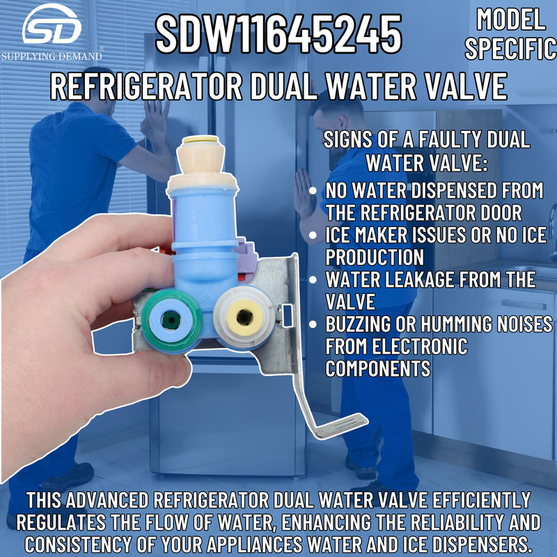 Supplying Demand W11645245 Refrigerator Dual Water Valve - Replaces W11546685, W11446818