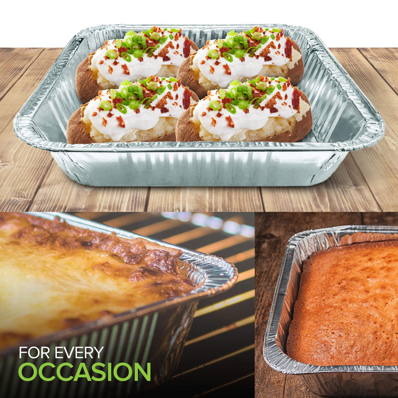 Stock Your Home 9x9 Aluminum Foil Pans - 8.75" L Rim (30 Pack) Square Tins for Toaster Oven- Cooking Lasagna, Casserole, and Doing Food Prep - Disposable Baking Pan for Cake or Brownie Dish 30