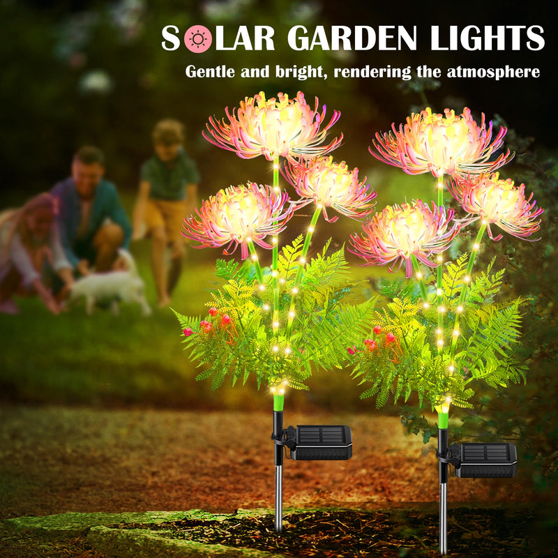 SunKite Solar Garden Lights, Solar Flowers Lights with Glowing Flowers & Stems, Outdoor Stake Decorative Lighting Waterproof for Garden,Yard Patio Pathway Decor,Gift for Mother（4 Pack） 4