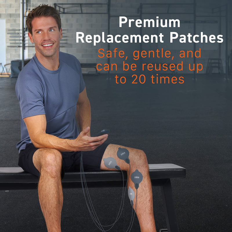 Pure Enrichment® Genuine Reusable Electrode 5-Pack Gel Patch Set - Adhesive TENS Unit & EMS Unit Replacement Patches for PurePulse™ Trio Muscle Stimulator - 20 Total (PETNEMHT)