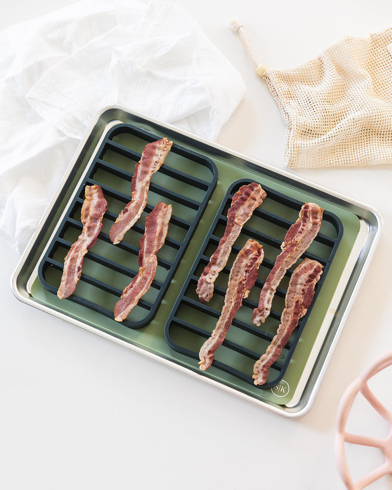 The Silicone Kitchen Silicone Roasting Rack Pan Extra Large, Dishwasher Safe, BPA Free, Non-Toxic, 7 in by 10.75 in, Navy, 2 Pack Vintage Navy