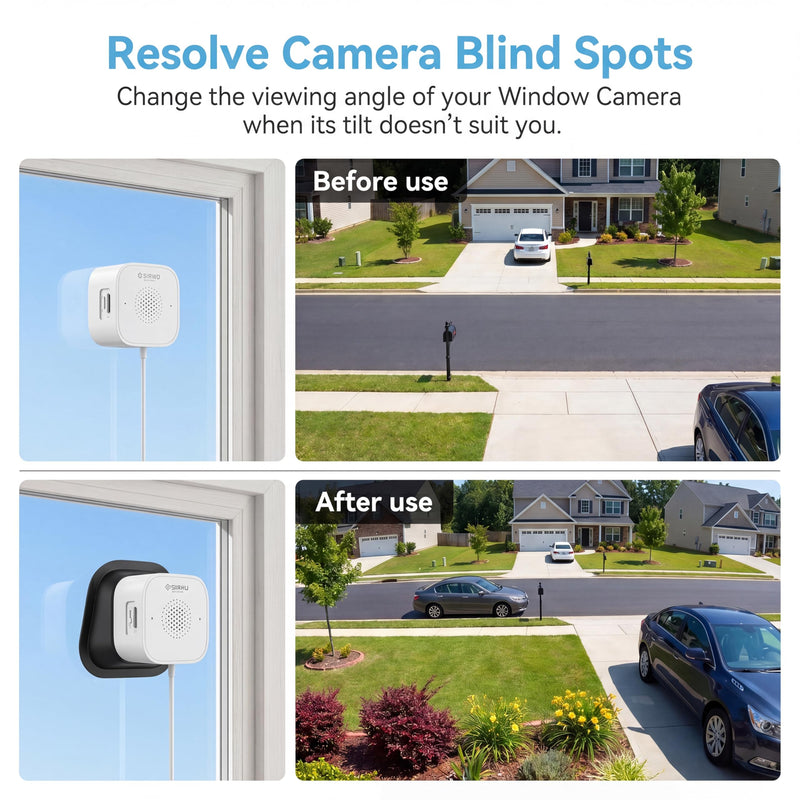 2 Pack Angled Window Camera Mount, 18° Angle Adapter for Most Magnetic Window Security Cameras Viewing Through Glass, Adhesive Glass Mount, 30mm Lens Opening