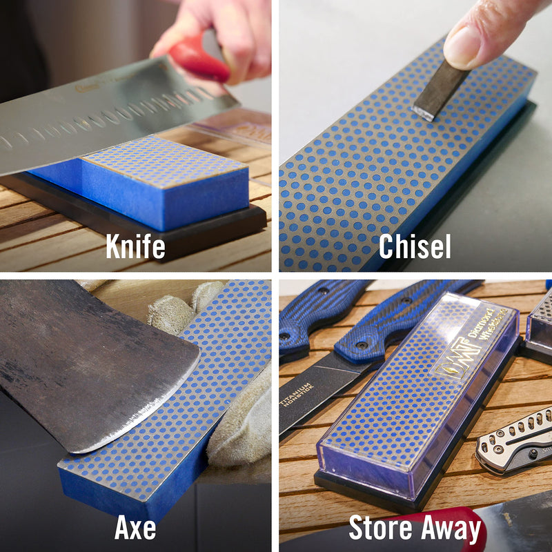 DMT (Diamond Machining Technology) 6-inch Diamond Whetstone Sharpening Stone with Plastic Case - Coarse, W6CP