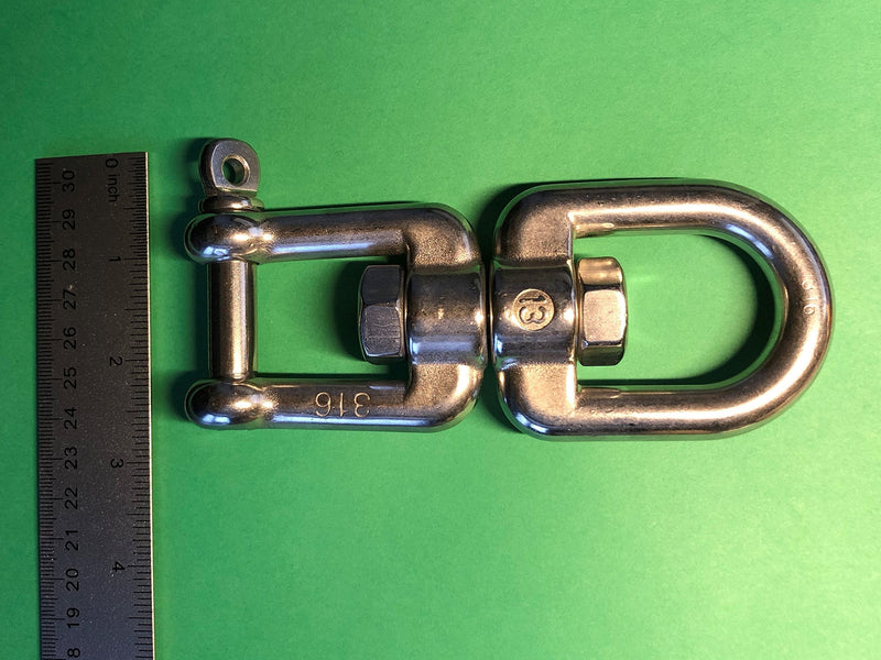 US Stainless Stainless Steel 316 Anchor Swivel Eye and Jaw 13mm (1/2") Marine Grade