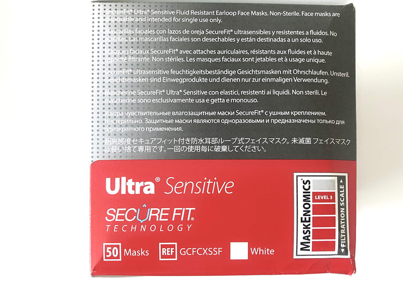 Crosstex International GCFCXSF Crosstex Ultra Sensitive Earloop Mask