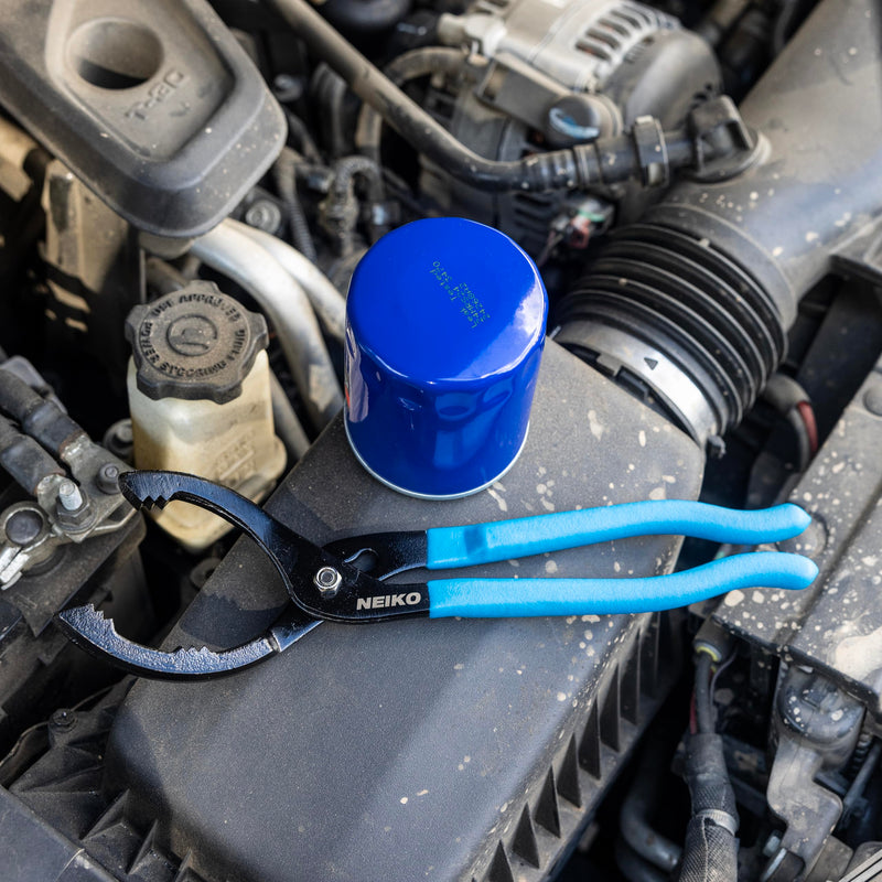 NEIKO 03422A Oil Filter Wrench, 12” Adjustable Oil Filter Pliers, 3 Adjustable Positions, Fits 2-3/8” to 4-1/2”, Oil Change Tools, Filter Removal Tool 12" Oil Filter Wrench