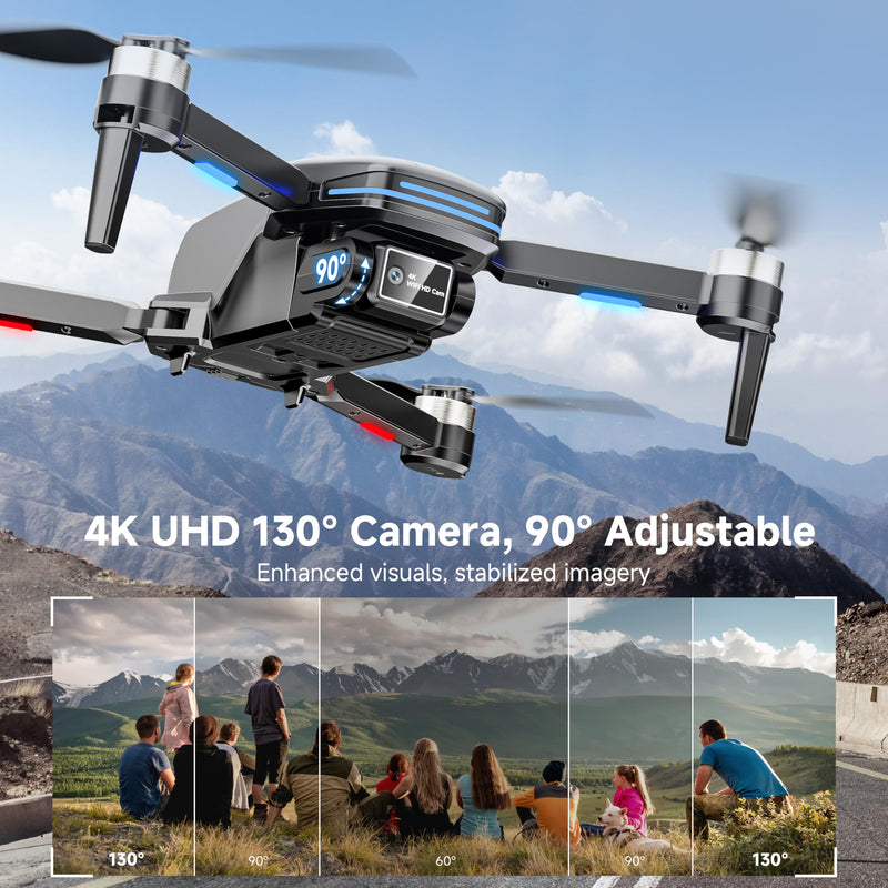 Drone with Camera 4K for Kids Adults, Brushless Motor Mini Foldable RC Drones with Propeller Guards for Beginners, One Key Take Off/Land, Voice Control, Anti-Lost Alarm, Gift Toys for Men Boys