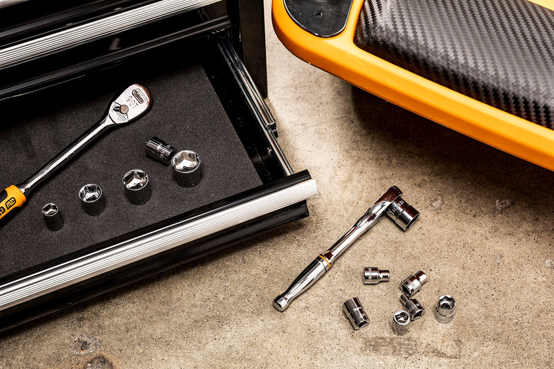 GEARWRENCH 12 Piece 1/4" Drive 6 Point MM Stubby Socket Set - 81394