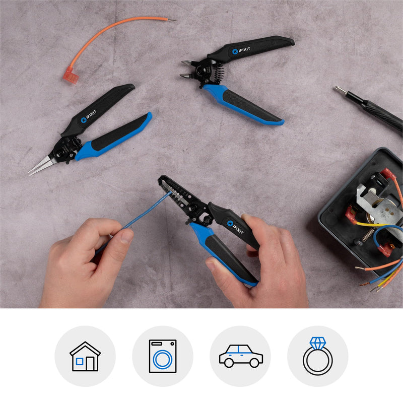 iFixit Mandible 3-Piece Plier Set for Electronics and Household DIY Repair