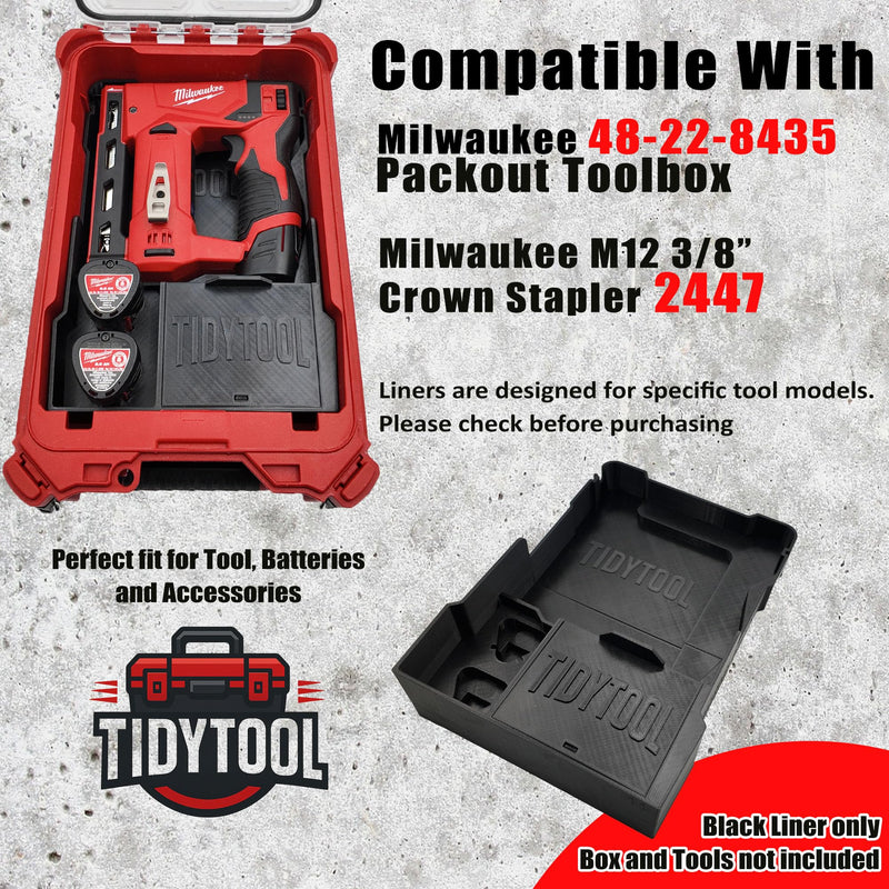Insert for Milwaukee M12 Stapler Liner and Packout Compact Organizer
