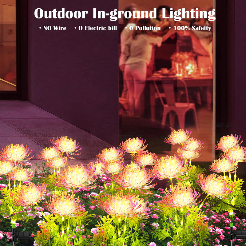 SunKite Solar Garden Lights, Solar Flowers Lights with Glowing Flowers & Stems, Outdoor Stake Decorative Lighting Waterproof for Garden,Yard Patio Pathway Decor,Gift for Mother（4 Pack） 4