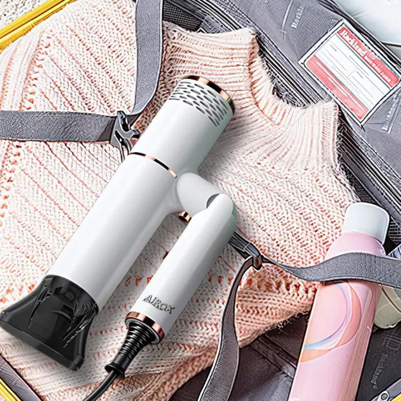 Travel Hairdryer Foldable Powerful 1800W | Foldable Ionic Hair Dryer | Fast Drying Compact and Portable Mini Blow Dryer with Negative Ion | Ideal for Travelling (White) White