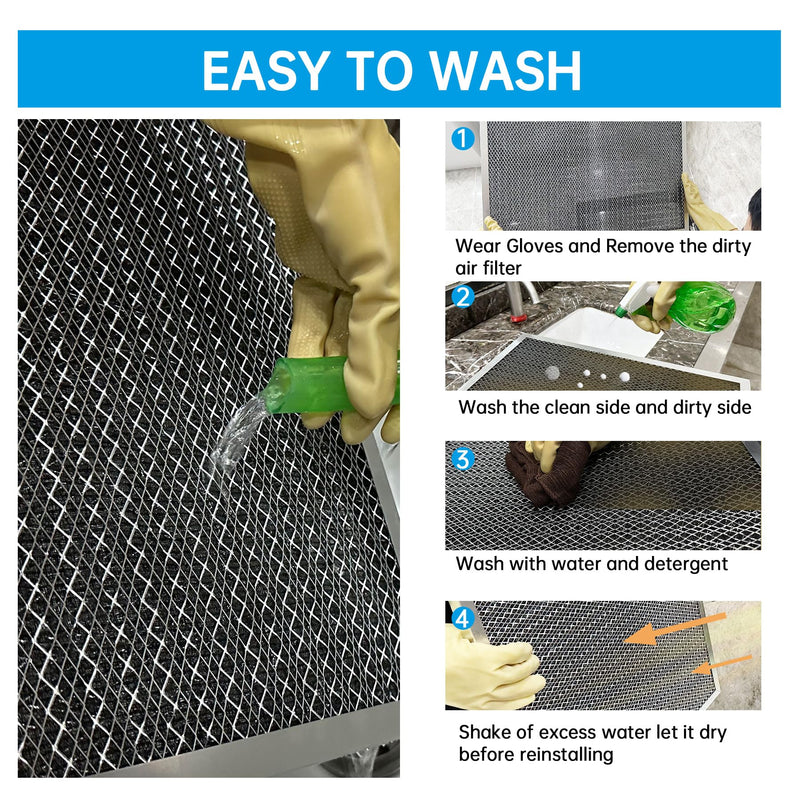 UBeesize 20x20x1 Reusable Air Filter - Washable, MERV 8,Permanent, Electrostatic - Lasts a Lifetime - Enjoy Fresher Air in Home and Office HVAC AC Furnace Systems (Actual Size: 19.75x19.75x0.8 Inch) 19.8" x 19.8" x 0.8"