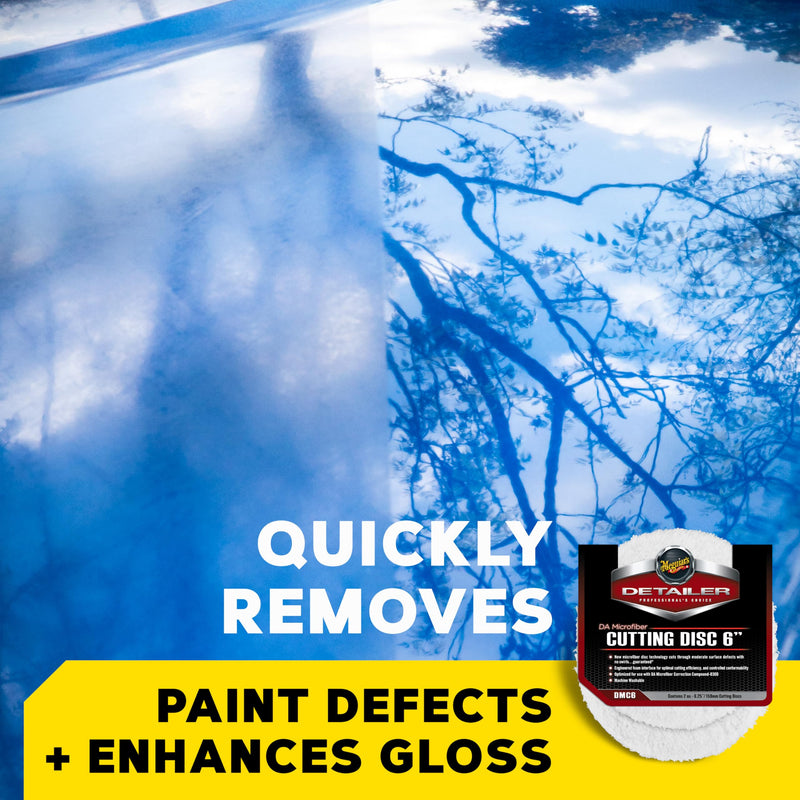Meguiar's DA 6” Microfiber Cutting Disc, Microfiber Pads Compatible with a DA Polisher for Car Detailing, That Removes Moderate Scratches, Swirls, and Paint Defects, 2 Pack 6" Cutting Disc - 2 Pack