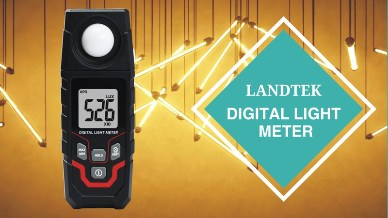 Light Meter Digital Illuminance Meter, Lux/Foot Candles Meter, Range up to 200,000 Lux Handheld Photometer with 4 Digit LCD Display Backlit Light Meter Photography Luxmeter for LED Plants