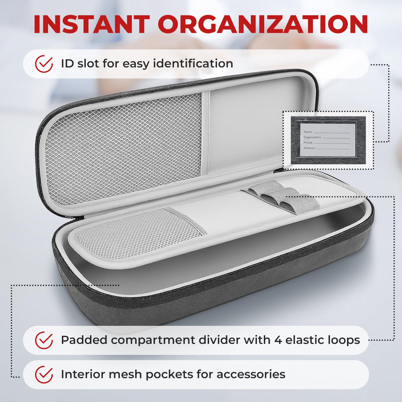 Ever Ready First Aid Stethoscope Case, Grey, with Rubber Grip Handle, Includes a Dual Head Stethescope, Titanium Shears,and 2 Penlights Black & Silver