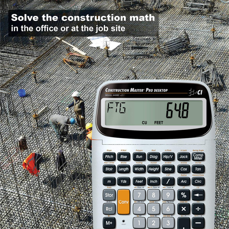 Calculated Industries 44080 Construction Master Pro-Desktop Advanced Construction Math Feet-Inch-Fraction Calculator with Trig Tool for Architects, Estimators, Contractors, Builders and Remodelers Desktop