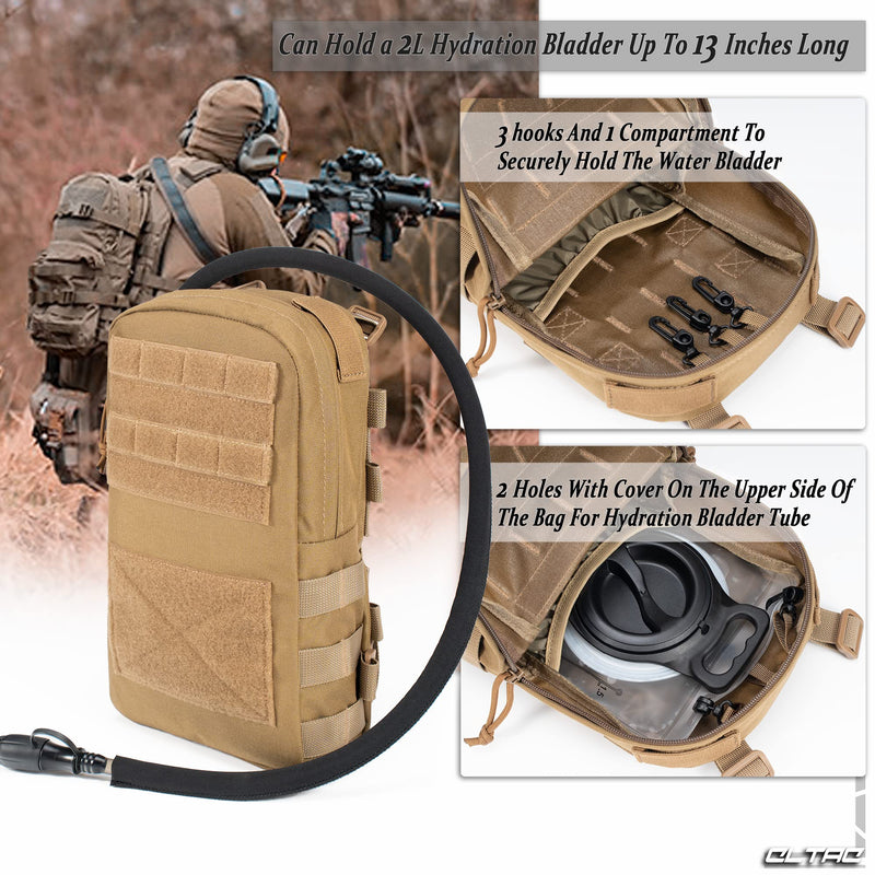 Tactical Small MOLLE Hydration Pack Outdoor Water Bladder Carrier Pack for Vest Backpack Cp