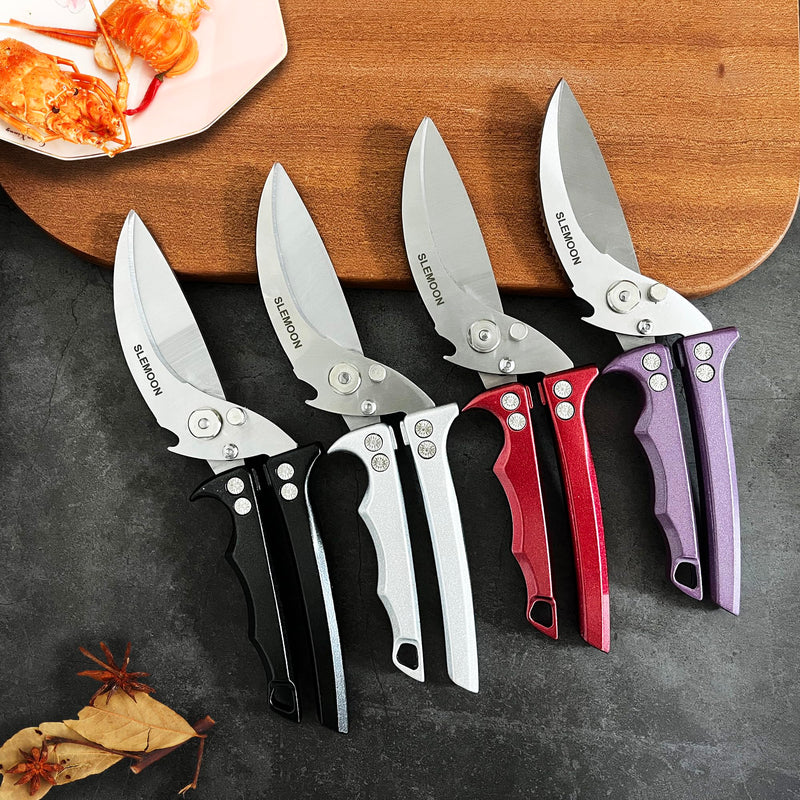 Heavy Duty Poultry Shears Meat Cutting Dishwasher Safe and Food Stainless Kitchen Shears Kitchen Scissors for Chicken Turkey Thanksgiving,Gift Box,burgundy Burgundy