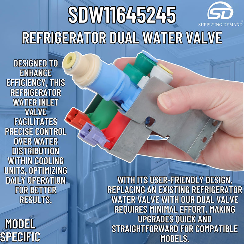 Supplying Demand W11645245 Refrigerator Dual Water Valve - Replaces W11546685, W11446818