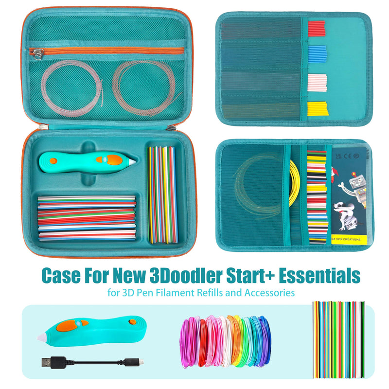 Hard Case Compatible with NEW 3Doodler Start+ Essentials (2024), Educational STEM Toy Durable Box Storage 3D Pen for Kids,Hold 3D Pen Filament Filaments and Accessories (Green) 2024NEW Green