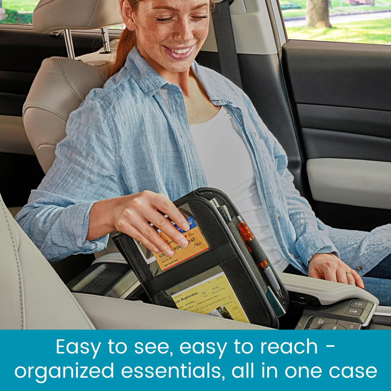 High Road Glove Box Organizer and Car Manual Holder - Insurance and Registration Holder for Glove Box with Clear Pockets for Quick Access to Car Documents and Expandable Manual Holder