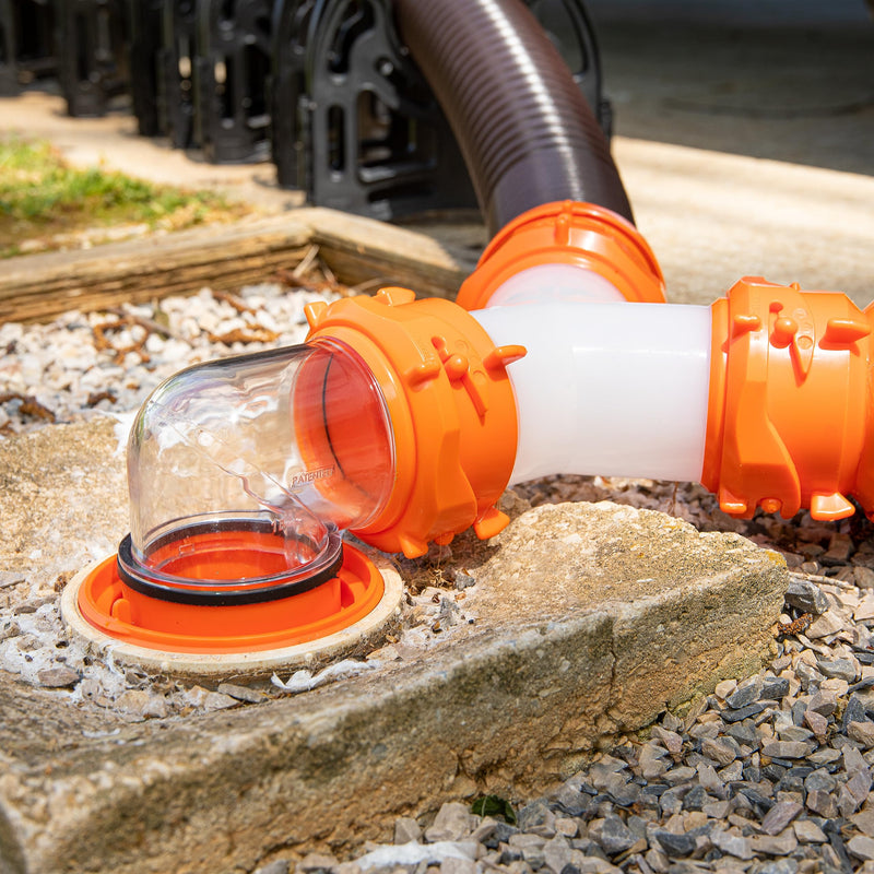 Camco RhinoFLEX Camper/RV Wye Sewer Hose Fitting | Features 360-Degree Swivel Ends & Built-In Gaskets for Odor Tight Connection | Allows for 2 Sewer Hoses to Connect to the Same Dump Station (39812),
