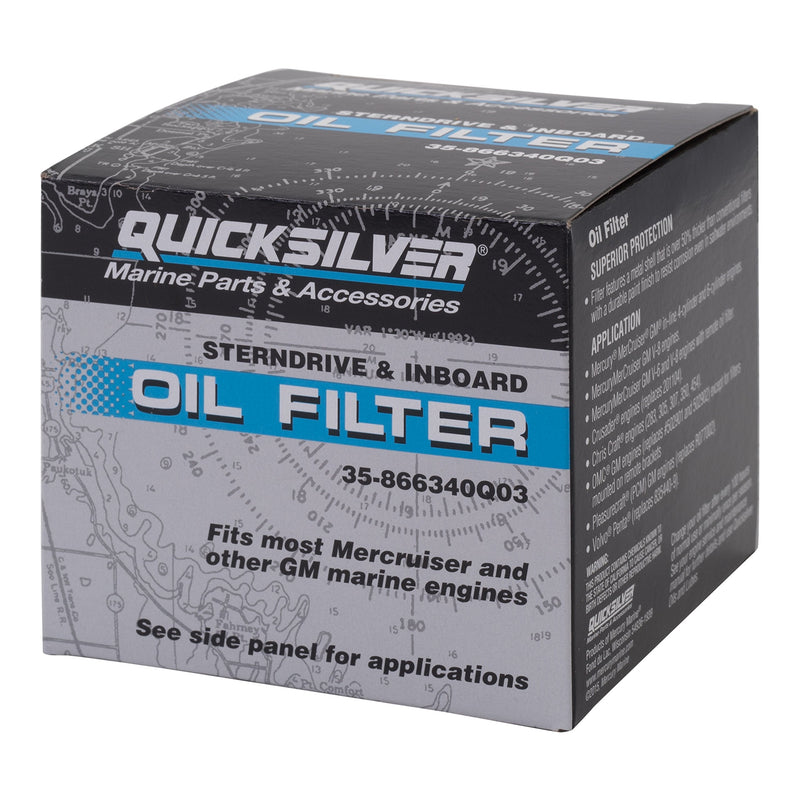 Quicksilver 866340Q03 Oil Filter for MerCruiser Sterndrive and Inboard Engines Unspecified