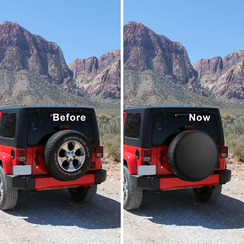 Moonet 27-29 inch Spare Tire Cover Thickening Leather Universal Fit for Jeep, Trailer, RV, SUV, Truck, Tough Tire Wheel Soft Cover (Fits Entire Tire Diameters 27-29 inch) Fits for Tire Diameters 27"-29" Black