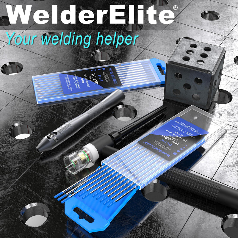TIG Welding Tungsten Electrode 10 Pack 3/32" × 7" (Blue - 2% Lanthanated, WL20/EWLa-2) for AC/DC TIG Welding 3/32" Blue