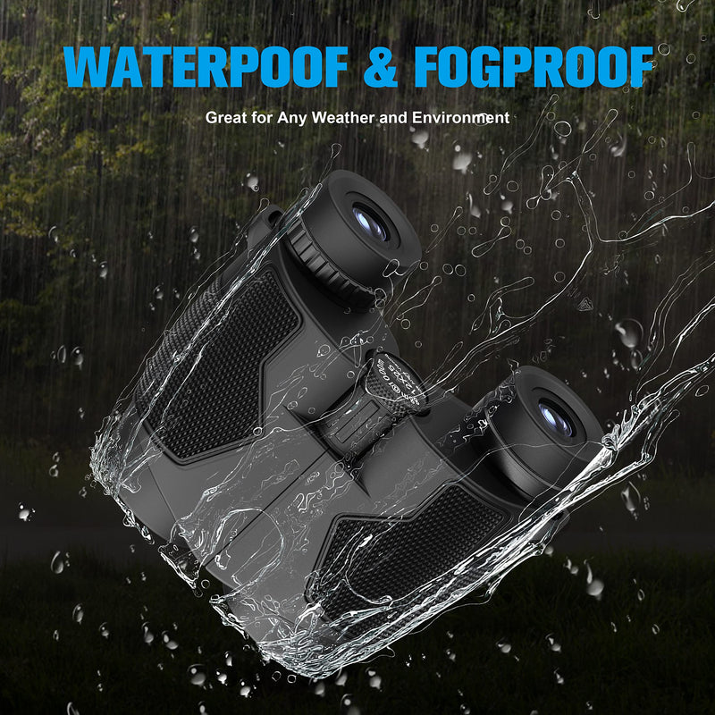 Binoculars 12x25 for Adults Night Vision Binoculars Compact Binoculars for Soccer Games Waterproof Binocular Wide Field of View for Sporting Events,Bird Watching,Hiking,Hunting,Concert Darkgrey