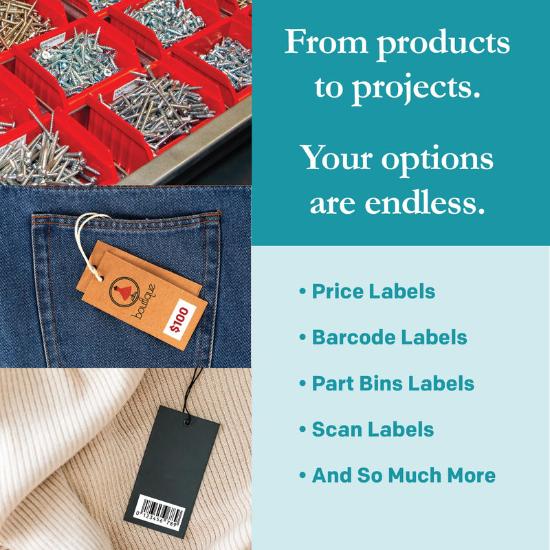  [AUSTRALIA] - Premium Label Supply White Sticker Barcode Labels – 1.5" x 0.5" – Laser/Inkjet Compatible – (100 per Sheet), 25 Sheets – 2,500 Total Adhesive Labels 2500 Labels