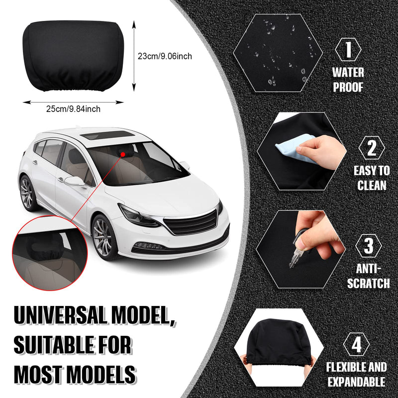Tallew 4 Pcs Universal Car Headrest Cover Soft Car Seat Rest Cover Protector Fabric Head Rest Coverings for Truck Auto(Black) Black