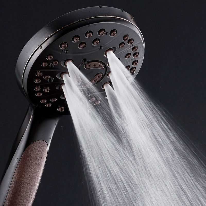 for California - High Pressure 6-setting Luxury Handheld Shower Head, 6 Ft Stainless Steel Hose, Anti Clog Jets, Anti Slip Grip, Top US Brand, Extra Wall Bracket - Brushed Nickel Finish 1.8 Gallons Per Minute Oil Rubbed Bronze