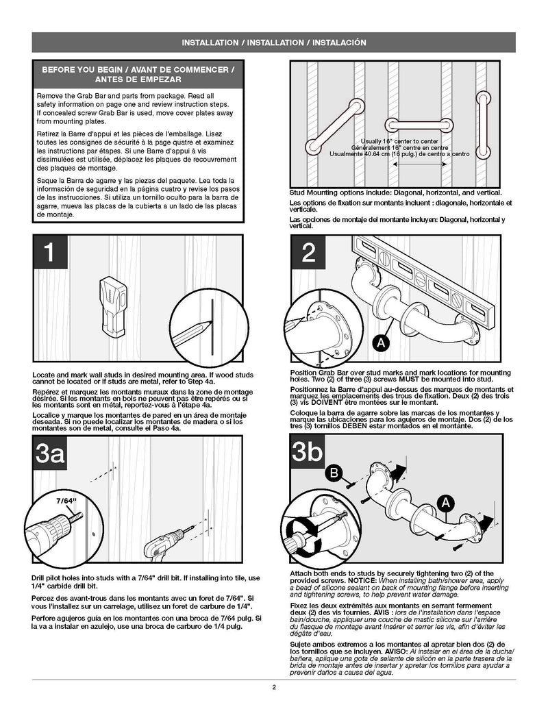 Delta 5600 Series (1-Pack) 18' Shower Grab Bar Seniors ADA Compliant White 450 lb Capacity Bathroom Safety Handle for Shower, Bathtub | Wall Mounted Balance Assist, Grip D5618W